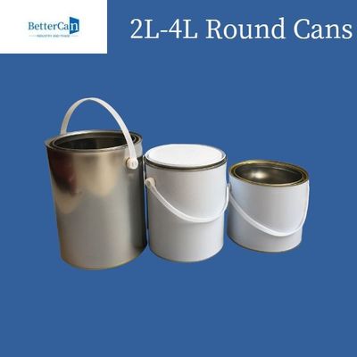 kupować Puszki z farbą o pojemności 3 litrów / 5 litrów Okrągła metalowa puszka do przechowywania powłok chemicznych online manufacture