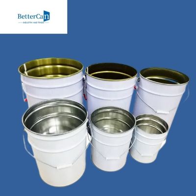 kupować Metalowy wiadro biały 20L 5 galonów metalowy wiadro z zamknięciem pokrywy online manufacture