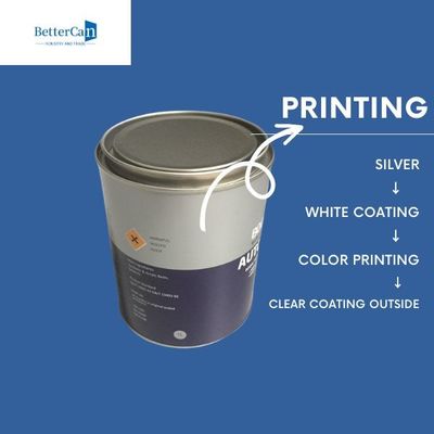 Auto Round Metal Can Custom 1L Metal Tin Bucket Bęben do przechowywania opakowań