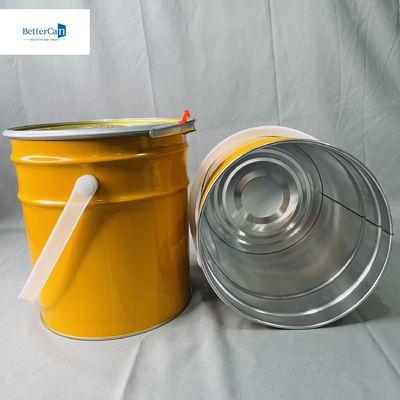 0.35mm Białe powłoki metalowe wiadro z uchwytem 5 litrów zamknięcia pierścienia wiadro