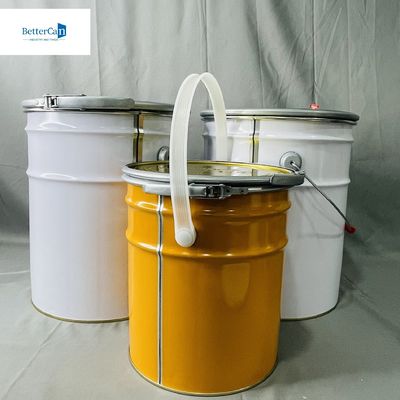 0.35mm Białe powłoki metalowe wiadro z uchwytem 5 litrów zamknięcia pierścienia wiadro